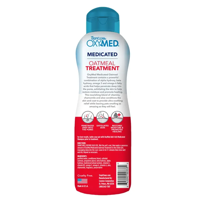 Tropiclean Oxymed Medicated Oatmeal Dog & Cat Treatment Rinse 20-oz