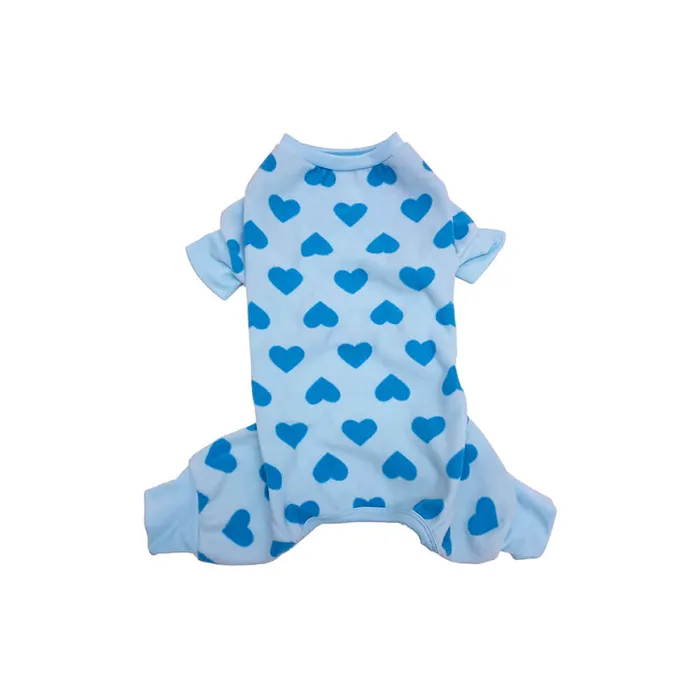 Eth Heart Flc Pjs Blu Xs