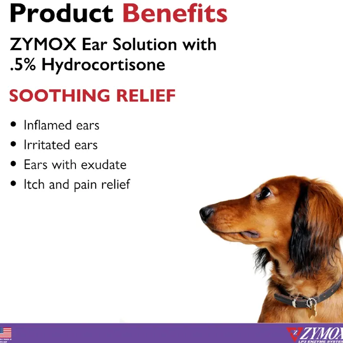 Zymox Ear Solution 5 Hydrocort 1.25 Oz