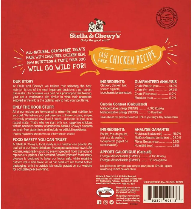 Stella & Chewy's Fd Wild Weenies Chicken 3.25-oz