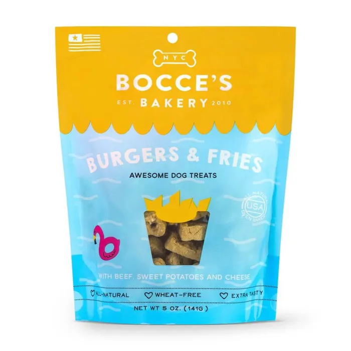 Bocces Bakery Burger & Fries W/ Beef & Sweet Potatoes And Cheese 5-oz