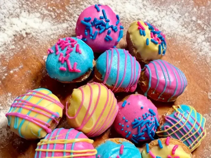 Mini Cotton Candy Donut Holes