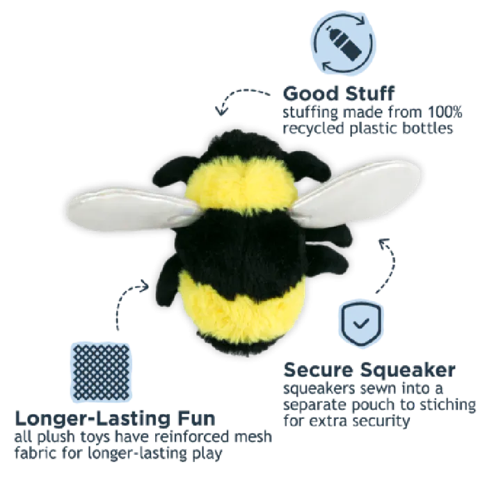 Tall Tails Plush Squeaker Bee 6-in