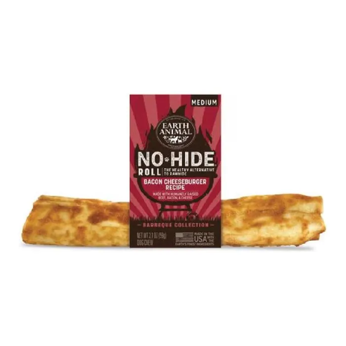 Earth Animal No-hide Chew Bbq Bacon Cheesebrgr 7"