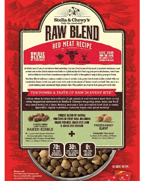 Stella & Chewy's Raw Blend Red Meat For Dogs 22-lb